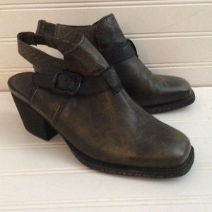 OTBT Leather Sling Back Moto Ankle Boot